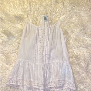 flower detail forever 21 light pink/white tank